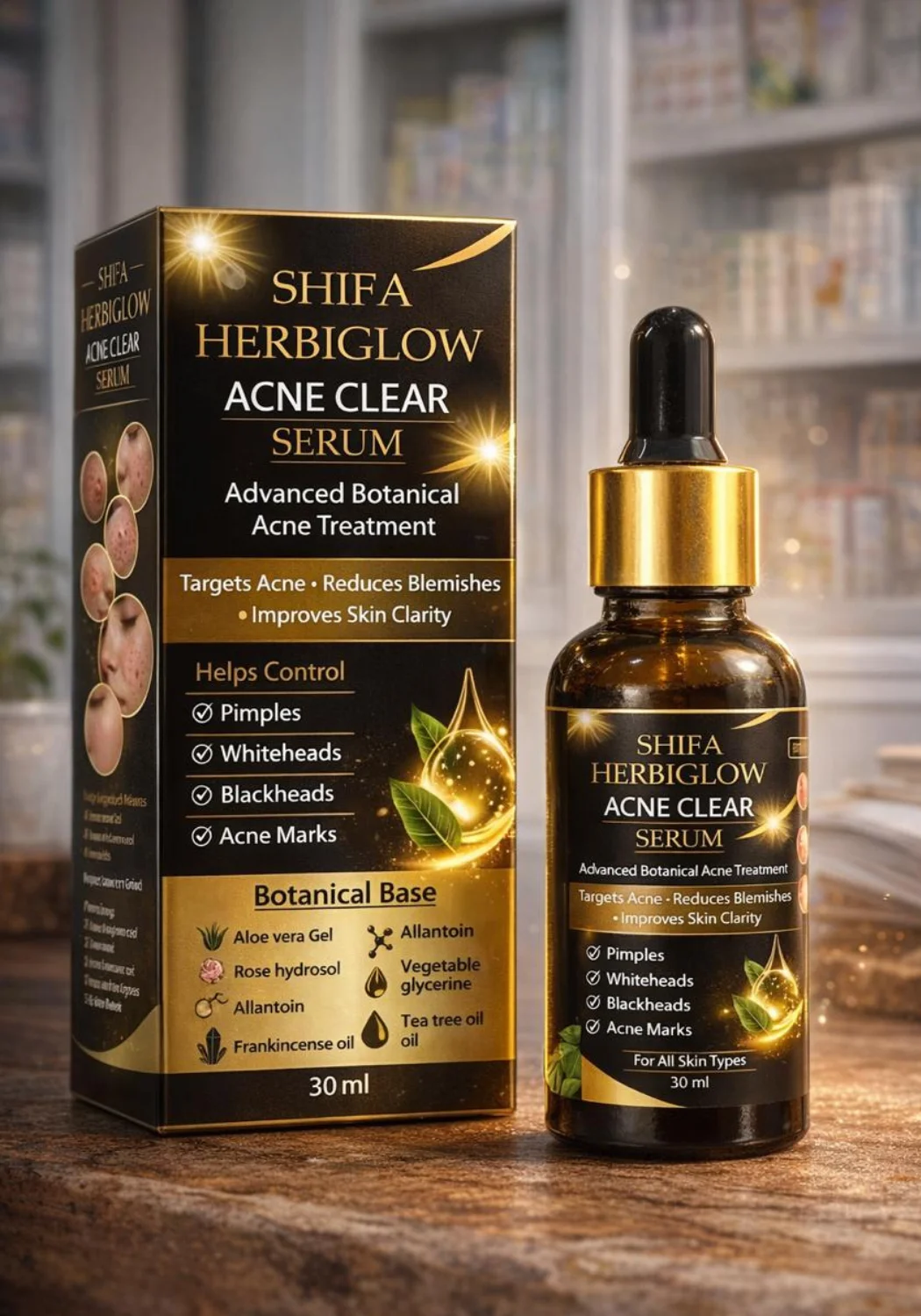 How to apply Shifa HerbiGlow Acne Clear Serum